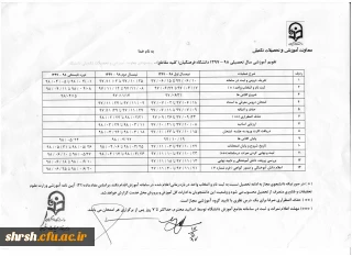 تقویم آموزشی سال تحصیلی 98-1397 دانشگاه در مقاطع مختلف تحصیلی