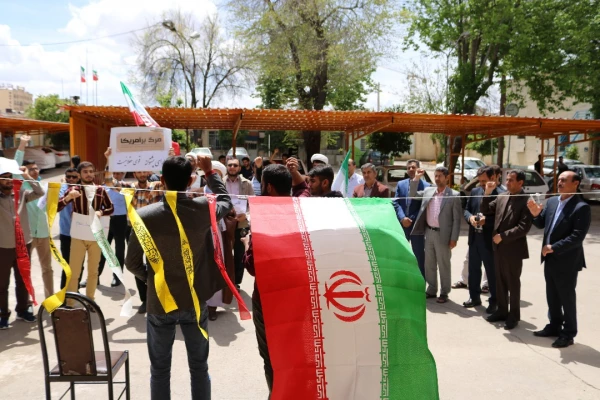 تجمع اعتراض کارمندان، اساتید، دانشجویان پردیس شهید رجایی در پی اقدامات خصمانه و نابخردانه و غیرقانونی دولت آمریکا علیه سپاه پاسداران انقلاب اسلامی 6