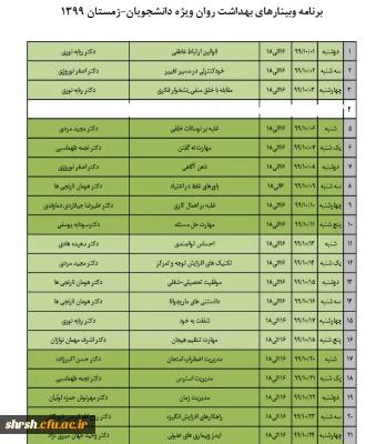 کارگاه  آموزشی خودمراقبتی و دیگر مراقبتی – مسئولیت فردی و اجتماعی ویژه دانشجویان