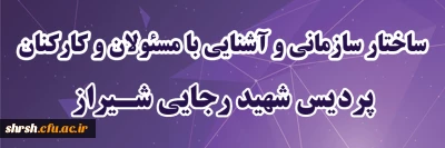 ساختار سازمانی

آشنایی دانشجویان جدیدالورود سال 1402 با ساختار سازمانی مسئولان و کارکنان پردیس شهید رجایی شیراز